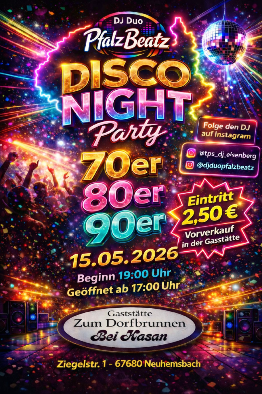 70er - 80er - 90er Disco Night Disco Night in Neuhemsbach